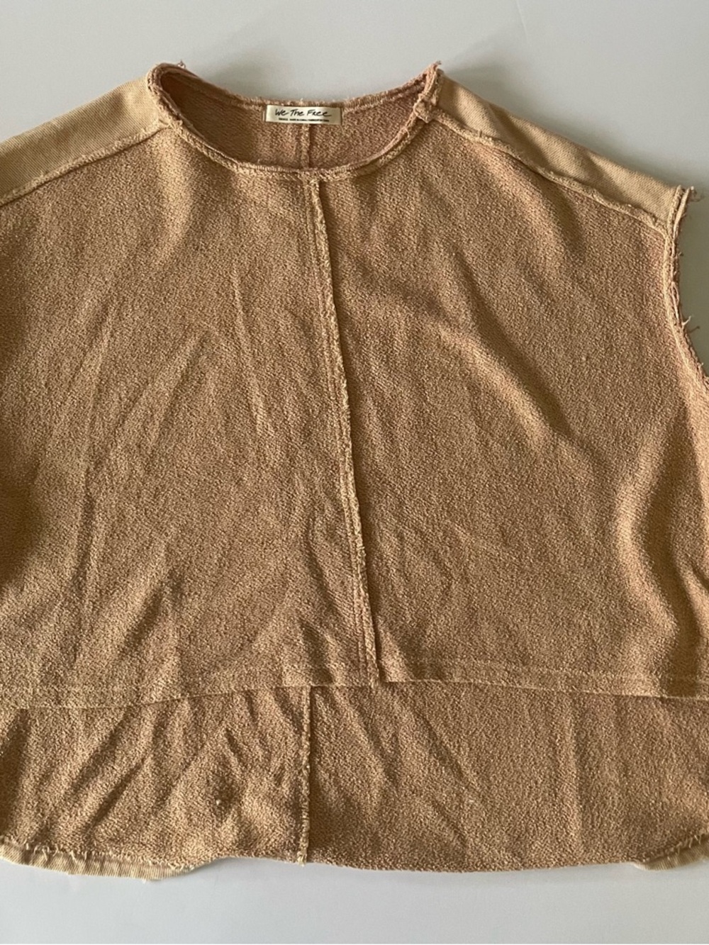Free People We The Free Raw Edge Hi-Lo Tank – Beige – Size Small - Picture 4 of 7
